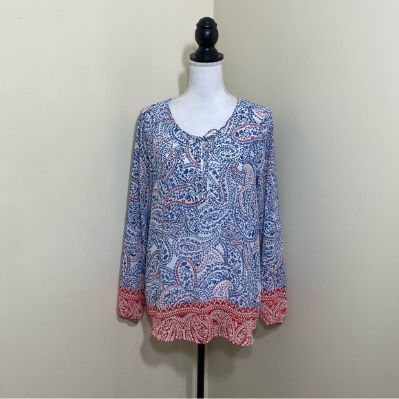 Ariat Women’s Boho Paisley Long Sleeve Peasant Blouse | Size Small - Picture 2 of 11
